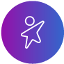 Outline of a person on a purple and blue background